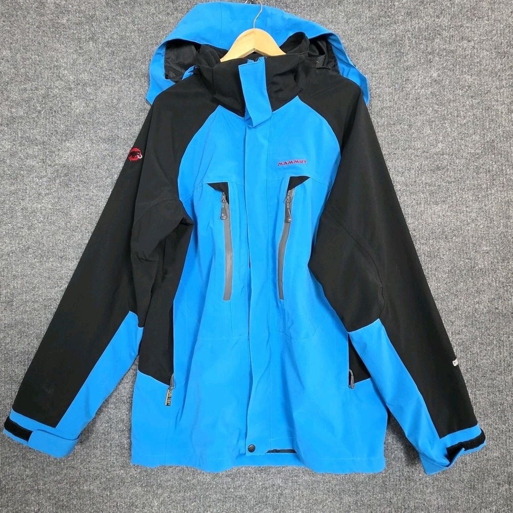 Mammut Gore-Tex XCR Jacket Men's SZ XL Blue Black Hooded Ski Shell Waterproof